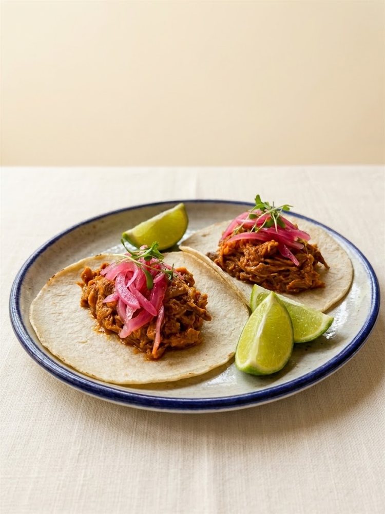 Tacos de yaca estilo pibil